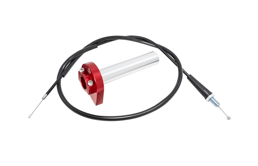 TB Parts Billet Throttle w/ Cable, Red - 1/4 Turn